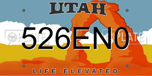 526EN0 Utah License Plate