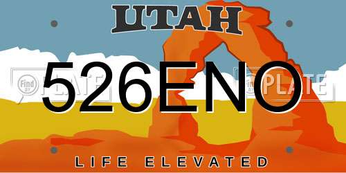 526ENO Utah License Plate
