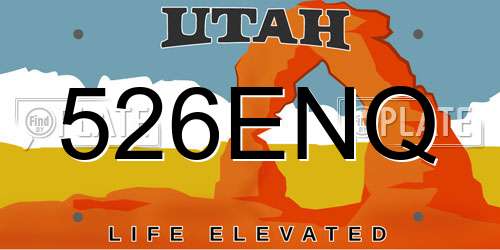 526ENQ Utah License Plate