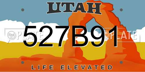 527B91 Utah License Plate
