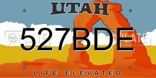 527BDE Utah License Plate