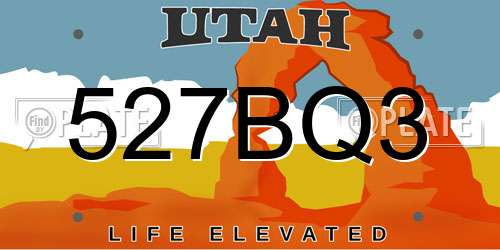 527BQ3 Utah License Plate