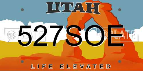 527SOE Utah License Plate