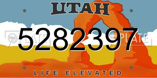 5282397 Utah License Plate