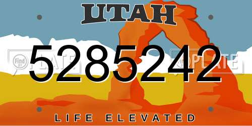5285242 Utah License Plate