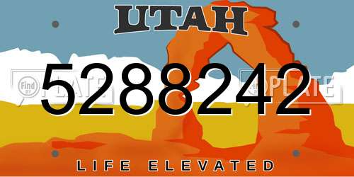 5288242 Utah License Plate