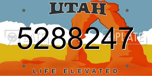 5288247 Utah License Plate