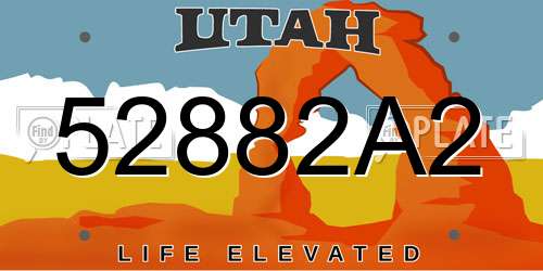 52882A2 Utah License Plate