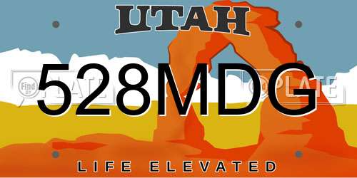 528MDG Utah License Plate