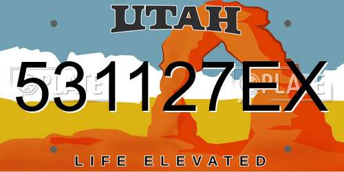 531127EX Utah License Plate