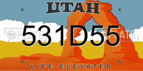 531D55 Utah License Plate