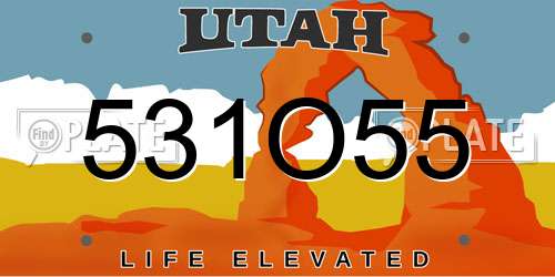 531O55 Utah License Plate