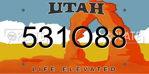 531O88 Utah License Plate