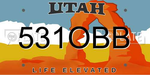 531OBB Utah License Plate