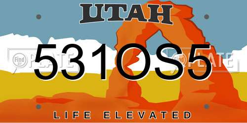 531OS5 Utah License Plate