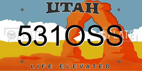 531OSS Utah License Plate