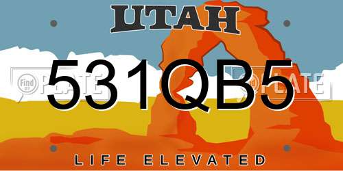 531QB5 Utah License Plate