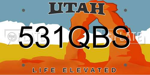 531QBS Utah License Plate
