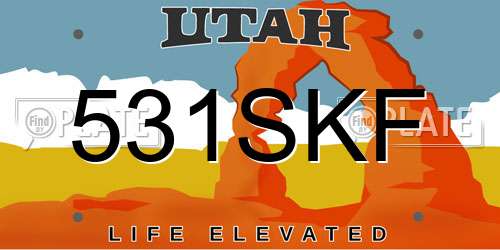 531SKF Utah License Plate