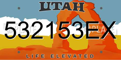 532153EX Utah License Plate