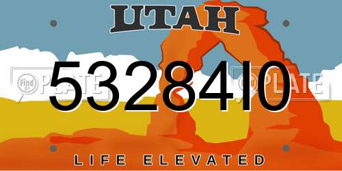53284I0 Utah License Plate