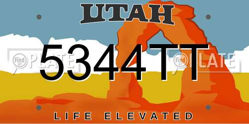 5344TT Utah License Plate