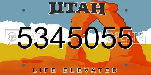 5345055 Utah License Plate
