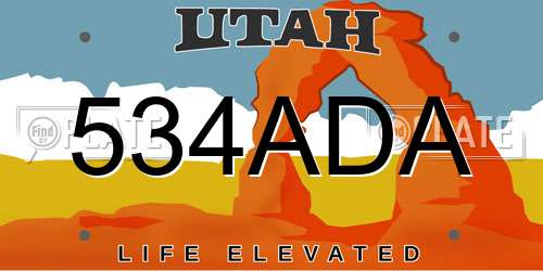 534ADA Utah License Plate
