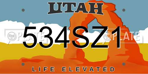534SZ1 Utah License Plate