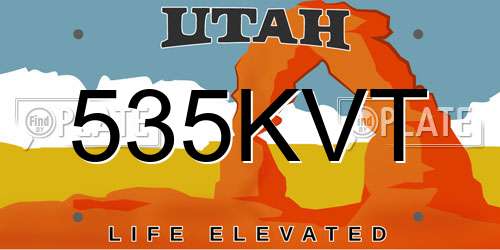 535KVT Utah License Plate