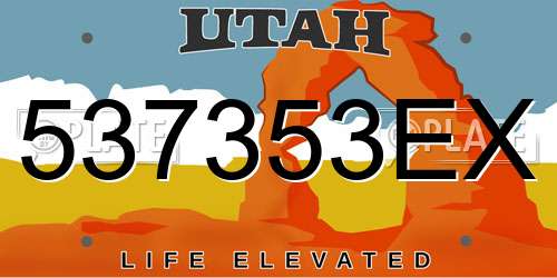 537353EX Utah License Plate