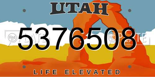5376508 Utah License Plate