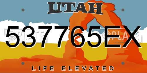 537765EX Utah License Plate