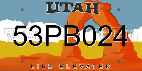 53PB024 Utah License Plate