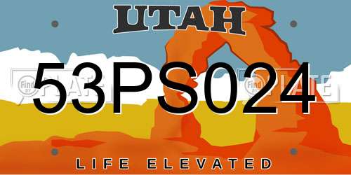 53PS024 Utah License Plate