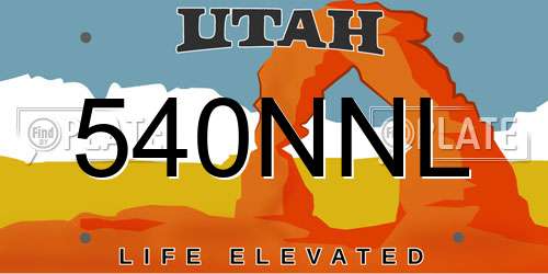 540NNL Utah License Plate