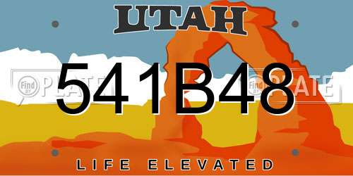 541B48 Utah License Plate