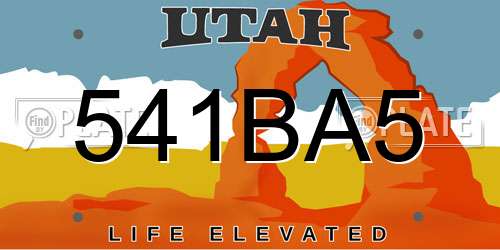 541BA5 Utah License Plate