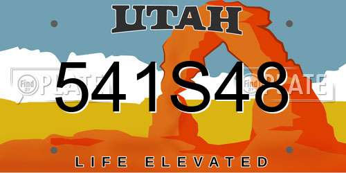 541S48 Utah License Plate