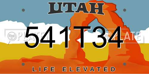 541T34 Utah License Plate