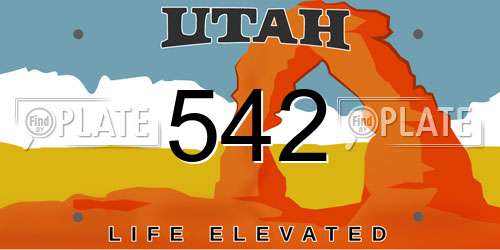 542 Utah License Plate