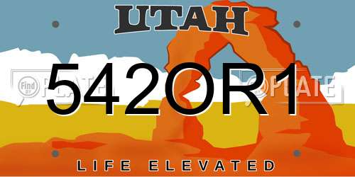 542OR1 Utah License Plate