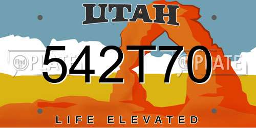 542T70 Utah License Plate