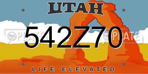 542Z70 Utah License Plate