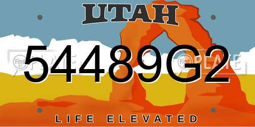 54489G2 Utah License Plate