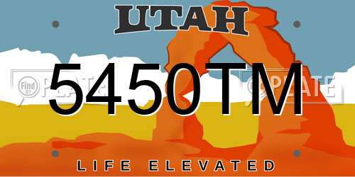 5450TM Utah License Plate