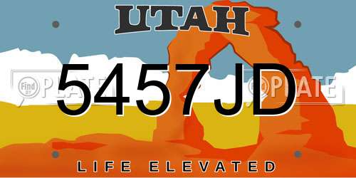 5457JD Utah License Plate
