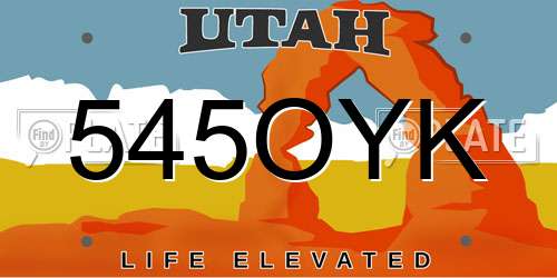 545OYK Utah License Plate