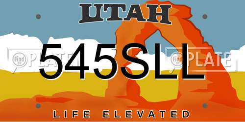 545SLL Utah License Plate