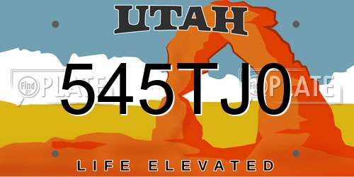 545TJ0 Utah License Plate